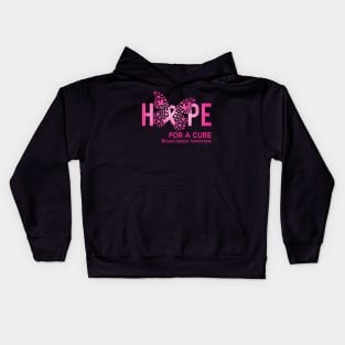 Hope For A Cure Butterfly Gift Breast cancer 2 Kids Hoodie